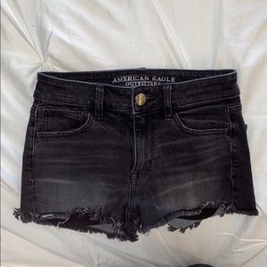 Black washed American eagle jean shorts